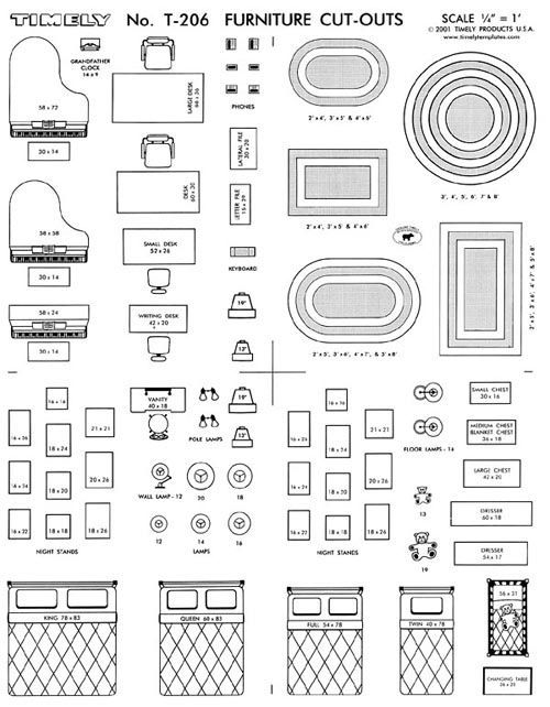 1 4 Inch Scale Furniture Templates Printable Free Printable Word Searches