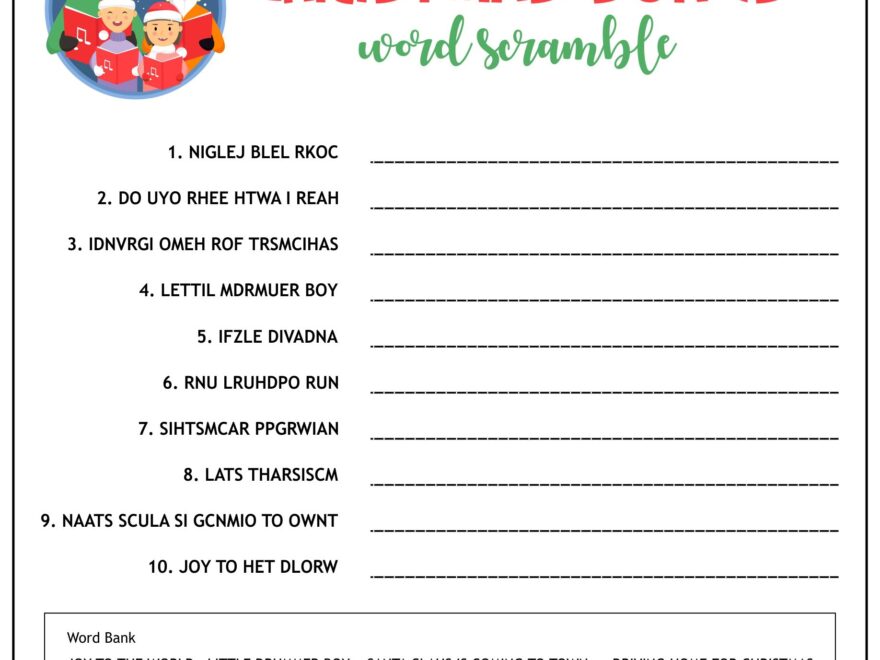10 Best Printable Christmas Song Scramble PDF For Free At Printablee