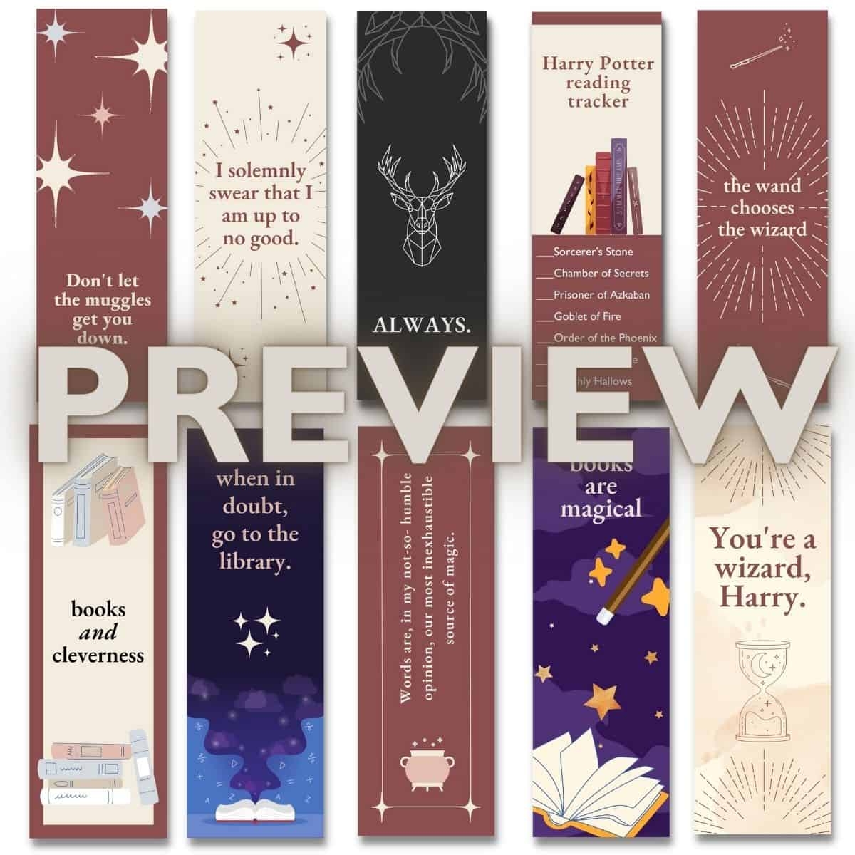 Free Harry Potter Printable Bookmarks