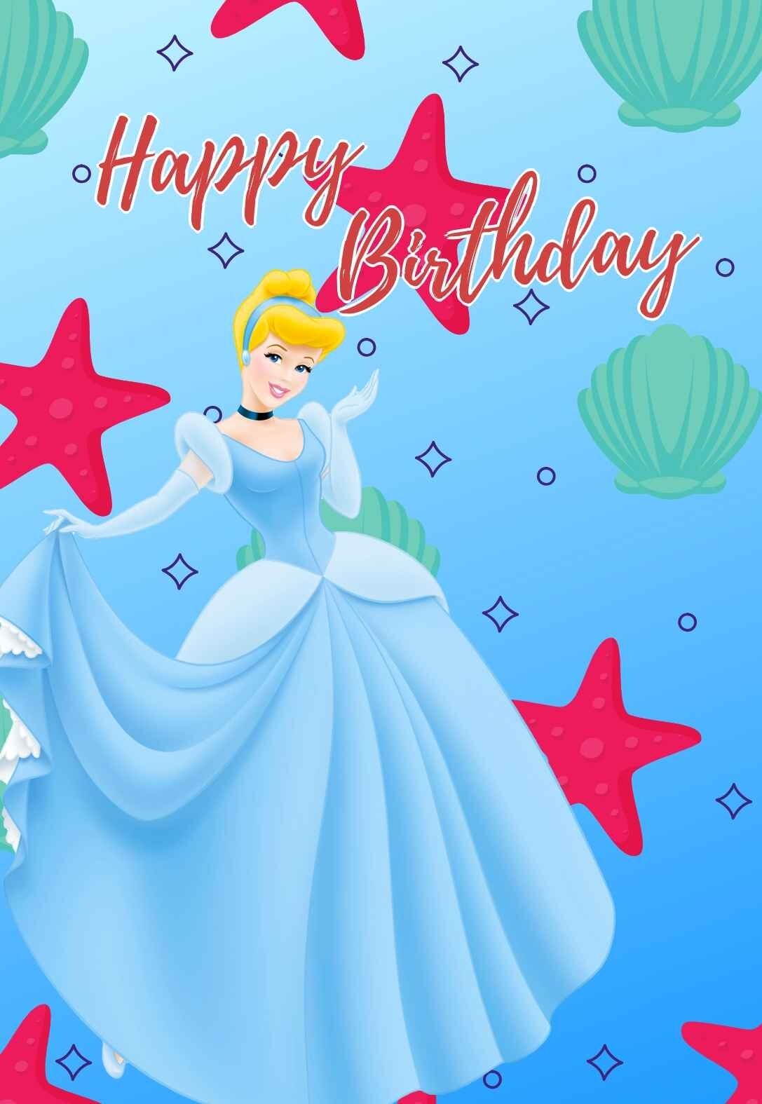 16 Adorable Princess Printable Birthday Cards free PRINTBIRTHDAY CARDS