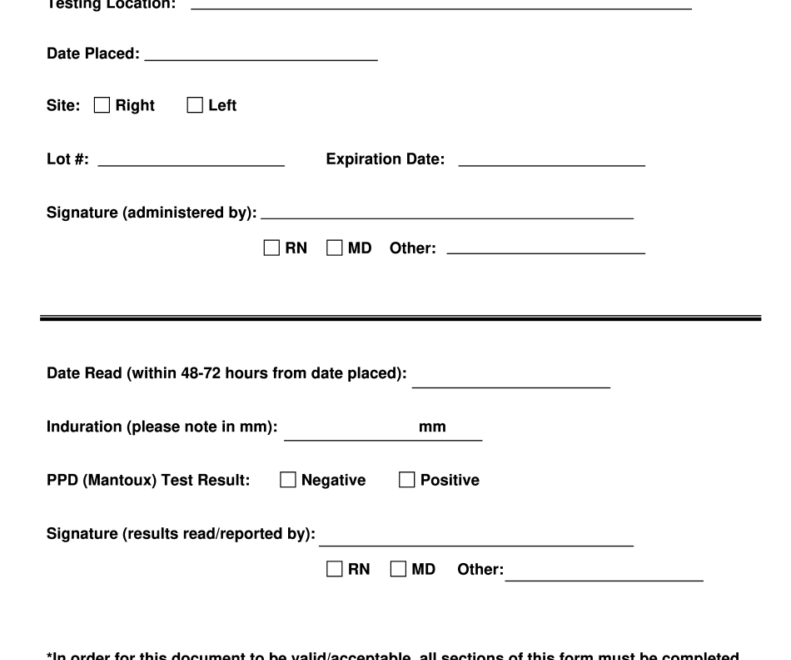 2 Step Tb Skin Test Form Fill Online Printable Fillable Blank Tb