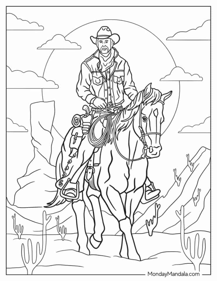 Western Themed Coloring Pages Printable Free