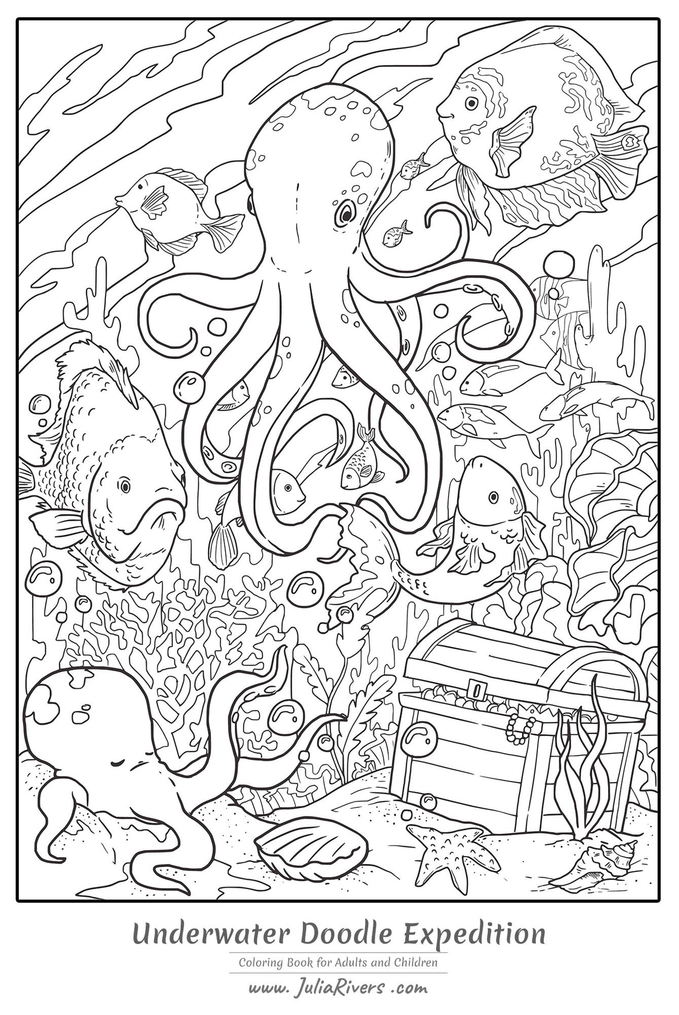 20 Free Printable Adult Coloring Pages Ocean EverFreeColoring