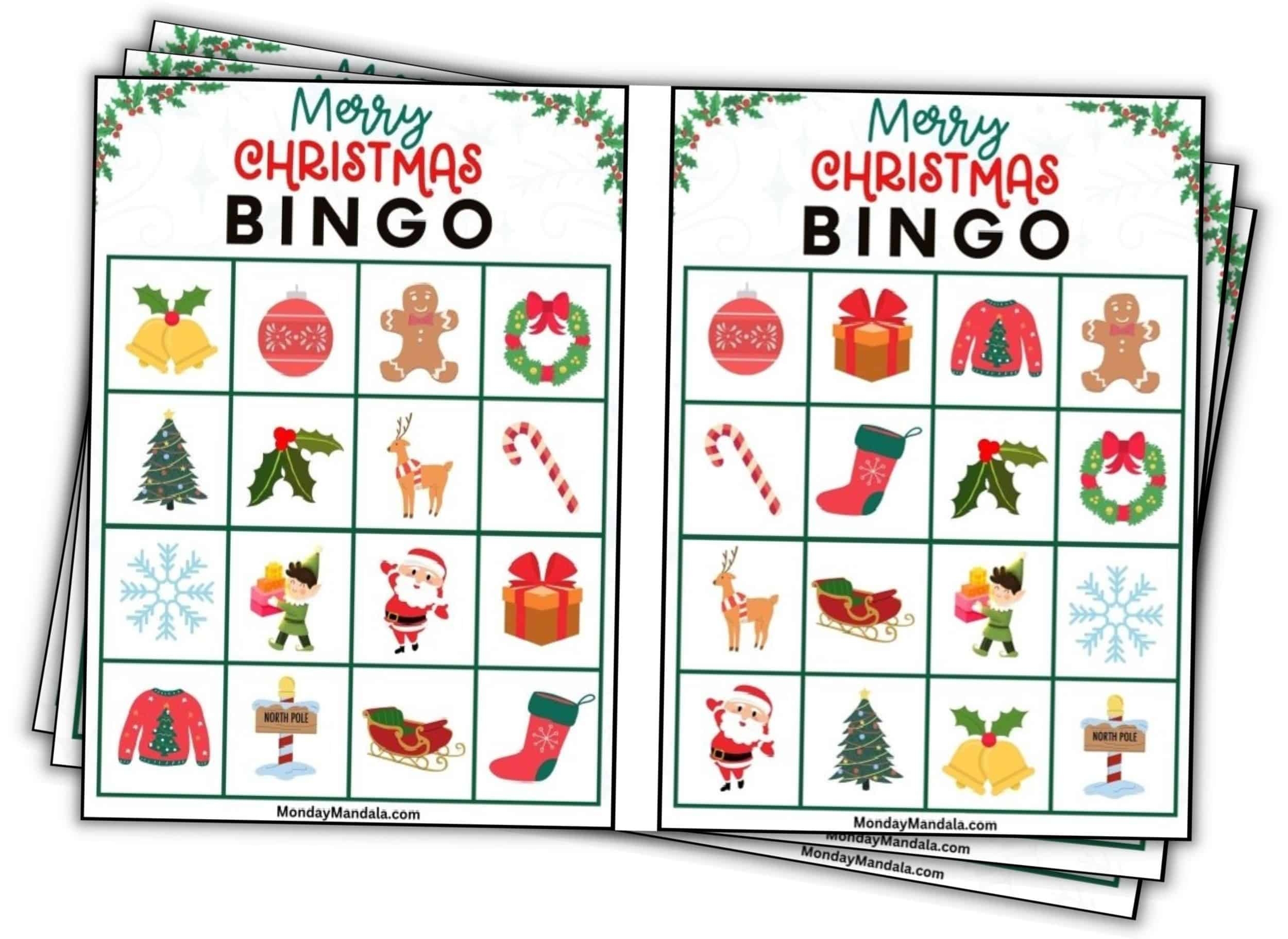 20 Free Printable Christmas Bingo Cards