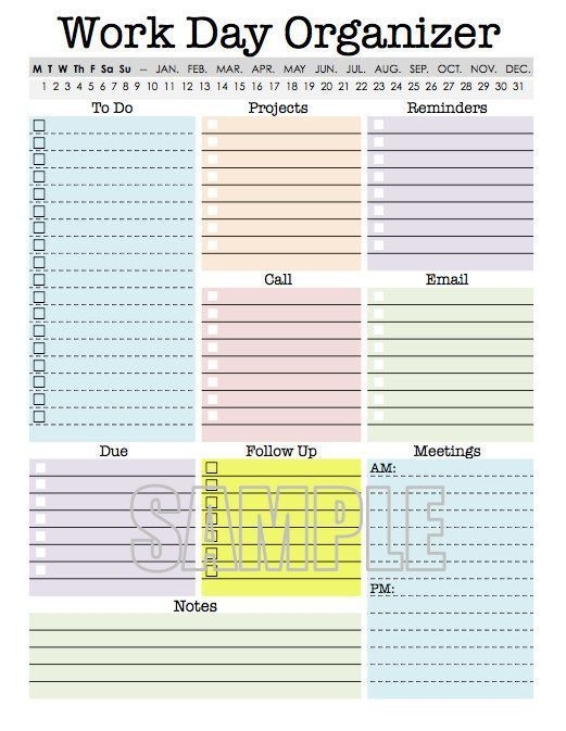 20 Printables That Will Help Organize Everything Work Organization 