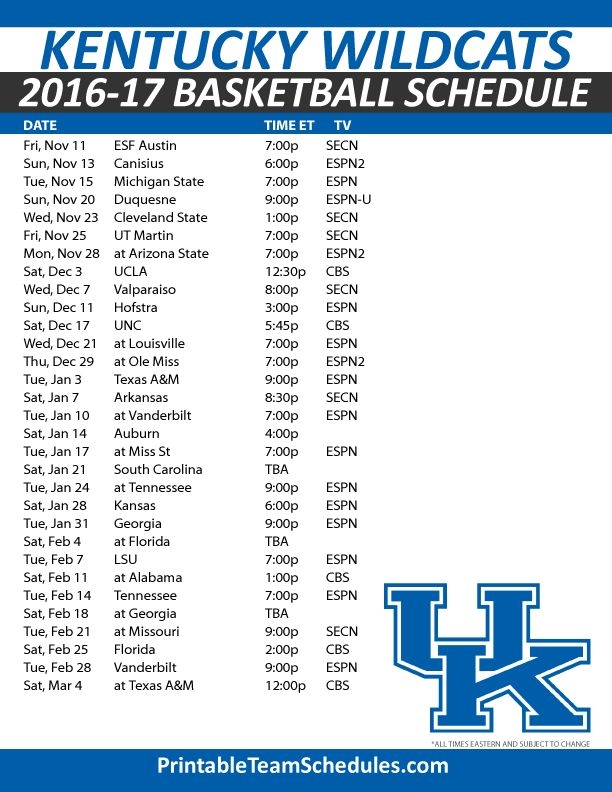 2025 2025 Kentucky Basketball Schedule Jackson M Littlejohn