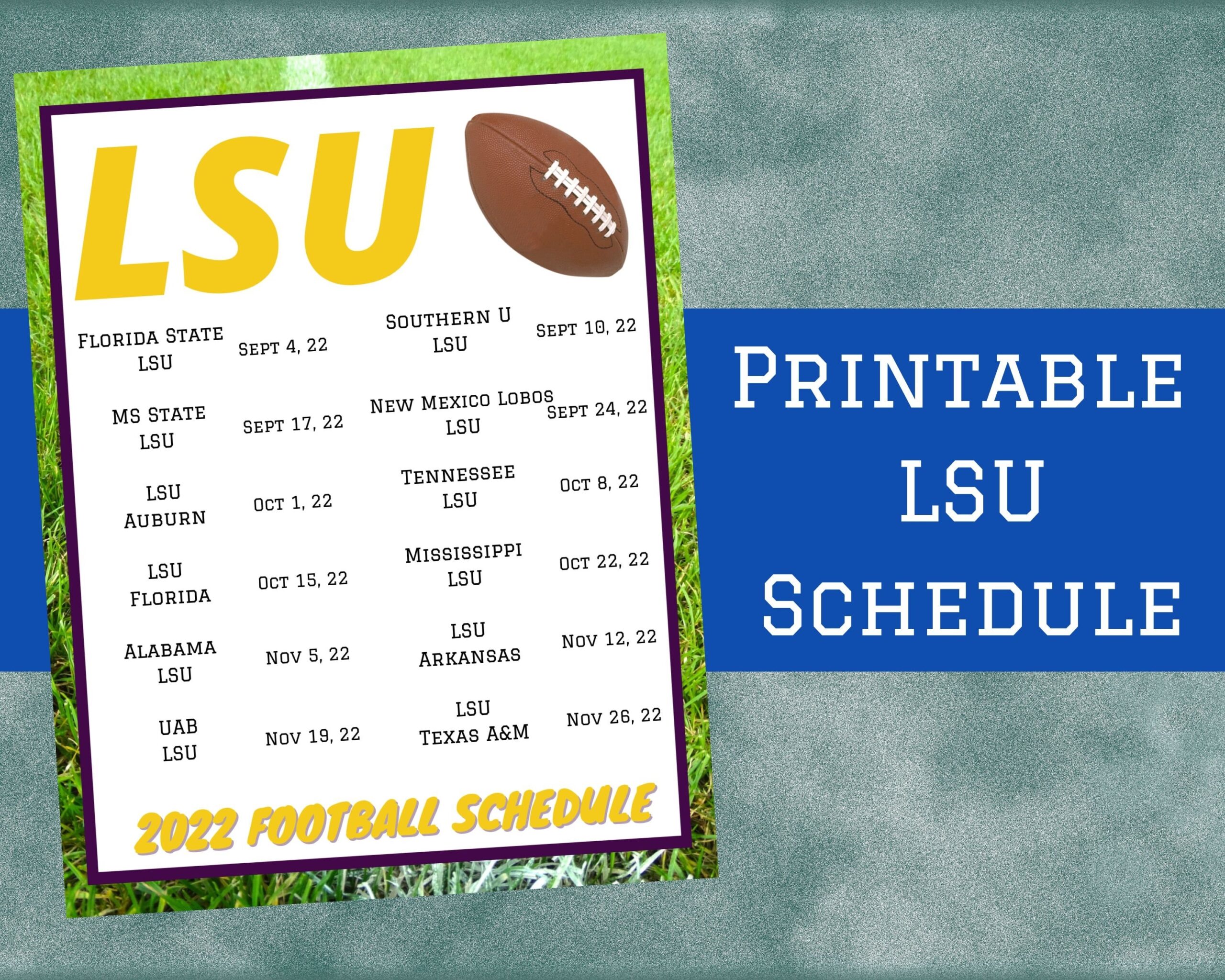 2025 Lsu Football Schedule Printable Gabrielle H Goffage