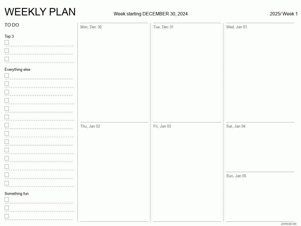 Free 2025 Printable A5 Planner
