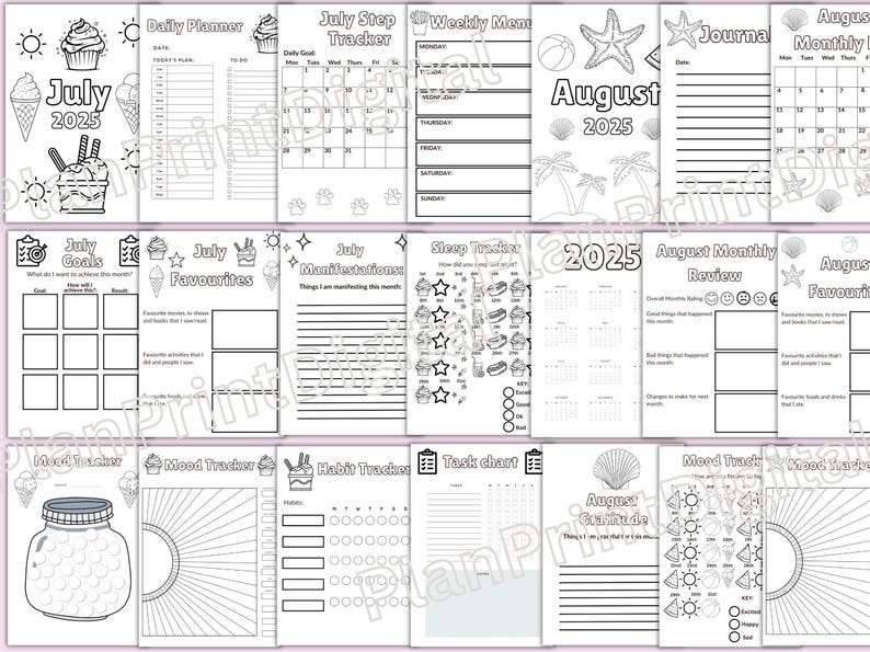 2025 Premade Bullet Journal Bundle Bullet Journal Pages Bullet Journal 