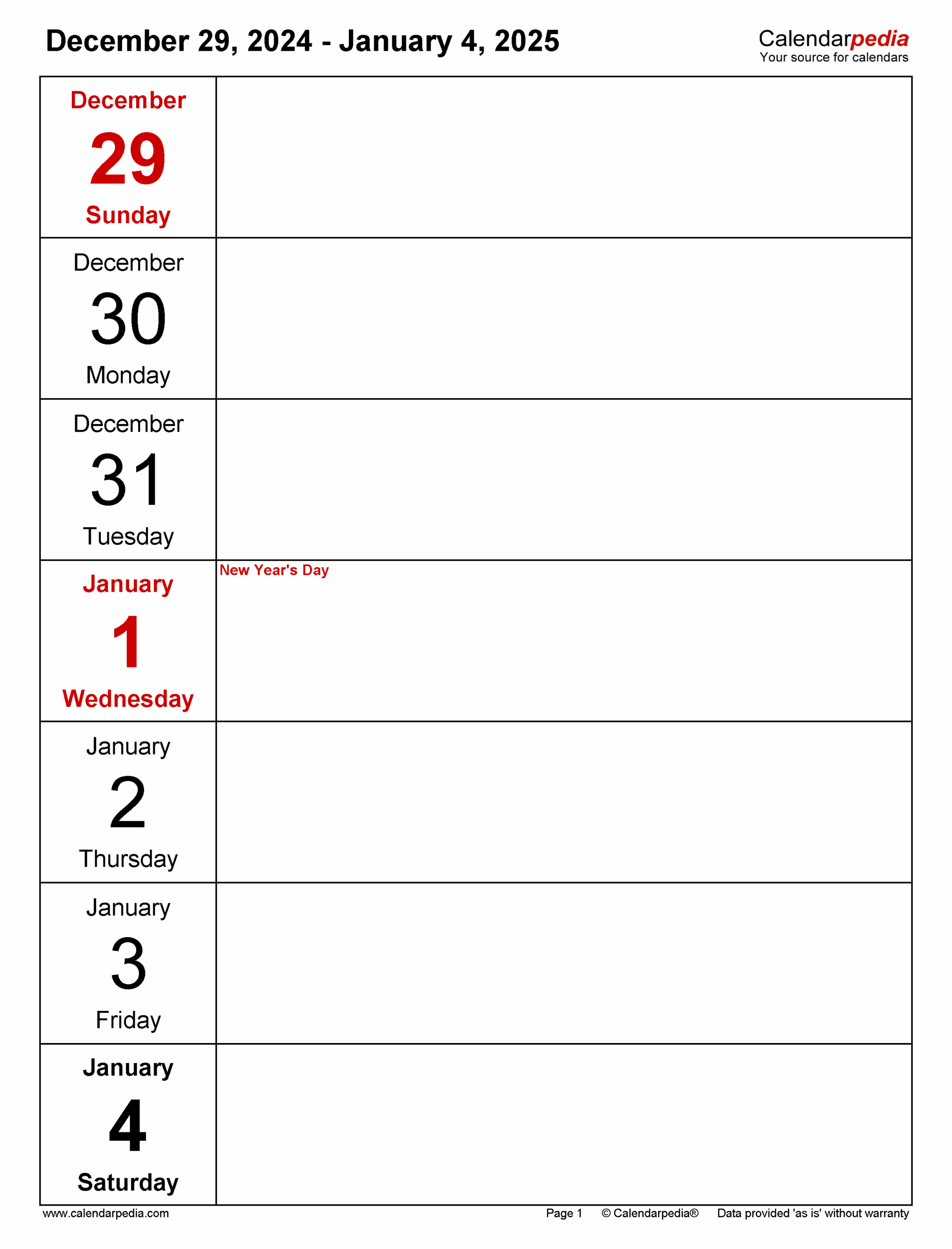 2025 Weekly Planner Printable Free