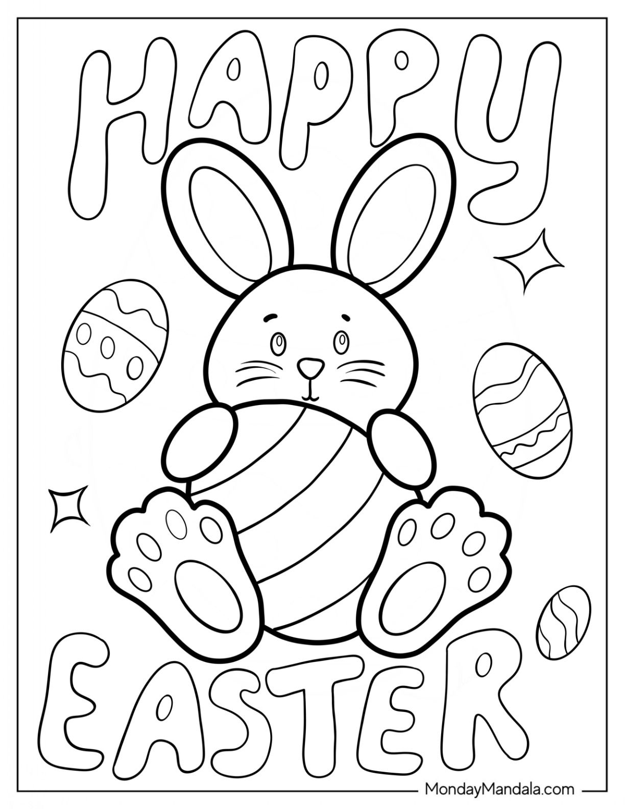 Easter Bunny Coloring Pages Printable