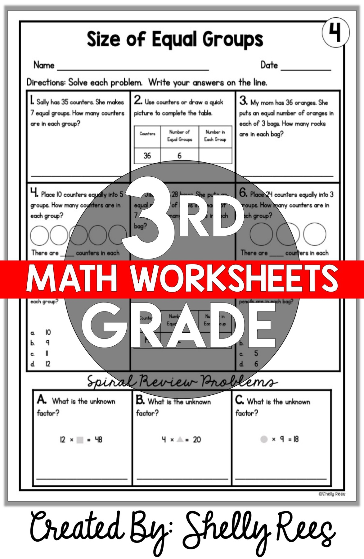 3Rd Grade Math Packets Printable