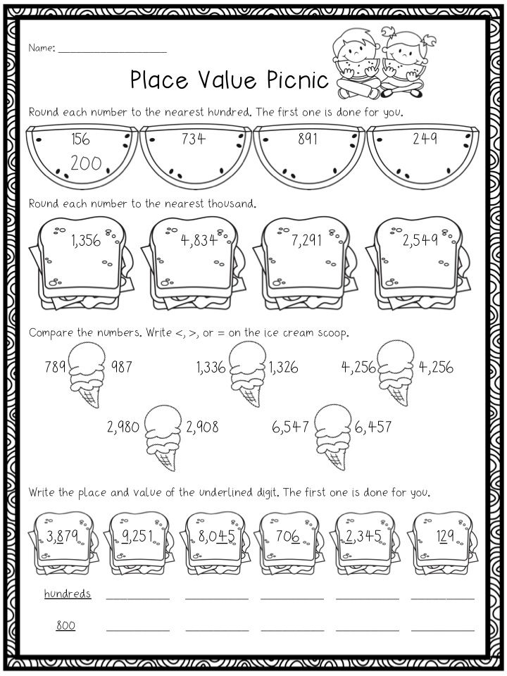 3rd Grade Math Worksheets Pdf Packet