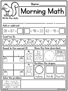 3rd Grade Morning Work Fall Themed By Teach By Alyssa Christine TpT