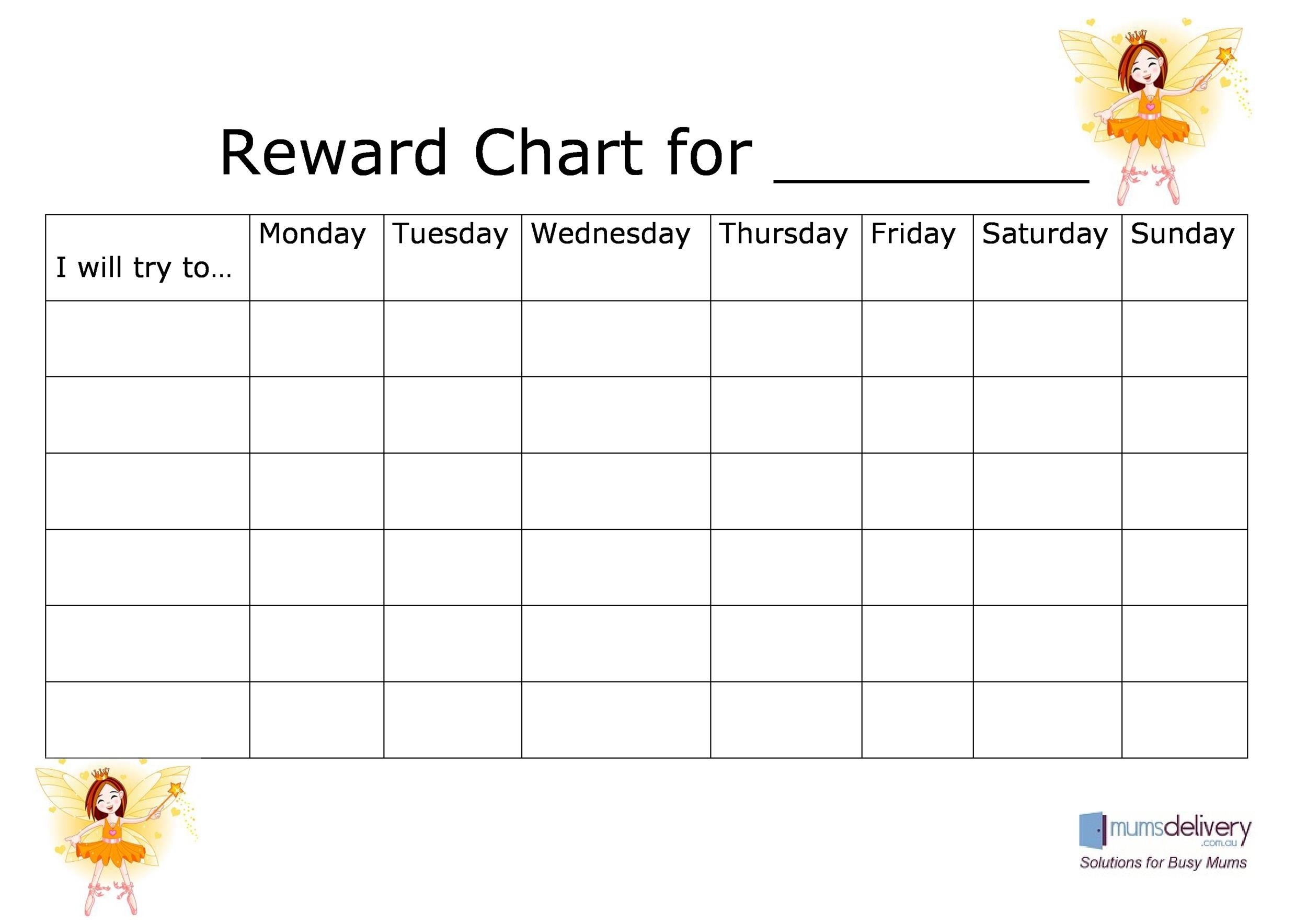 40 Printable Reward Charts For Kids PDF Excel Word 