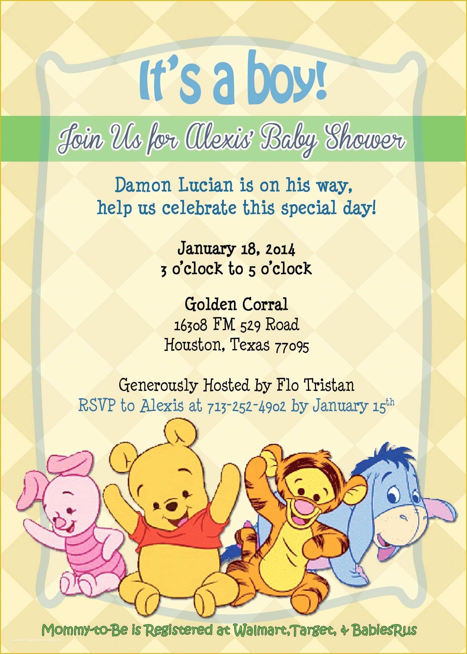 40 Winnie The Pooh Baby Shower Invitations Templates Free 