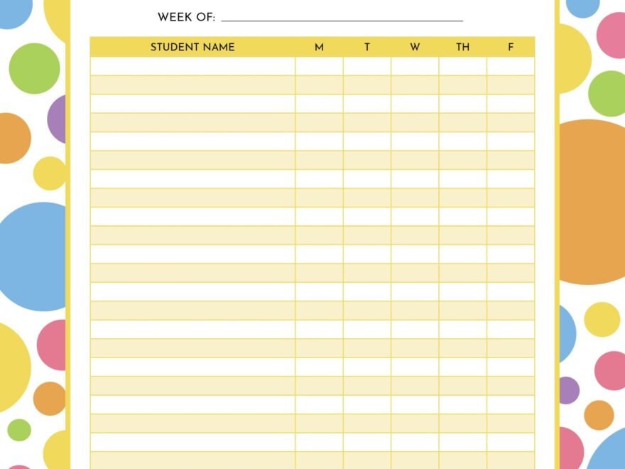 43 Free Printable Attendance Sheet Templates Templatelab Editable