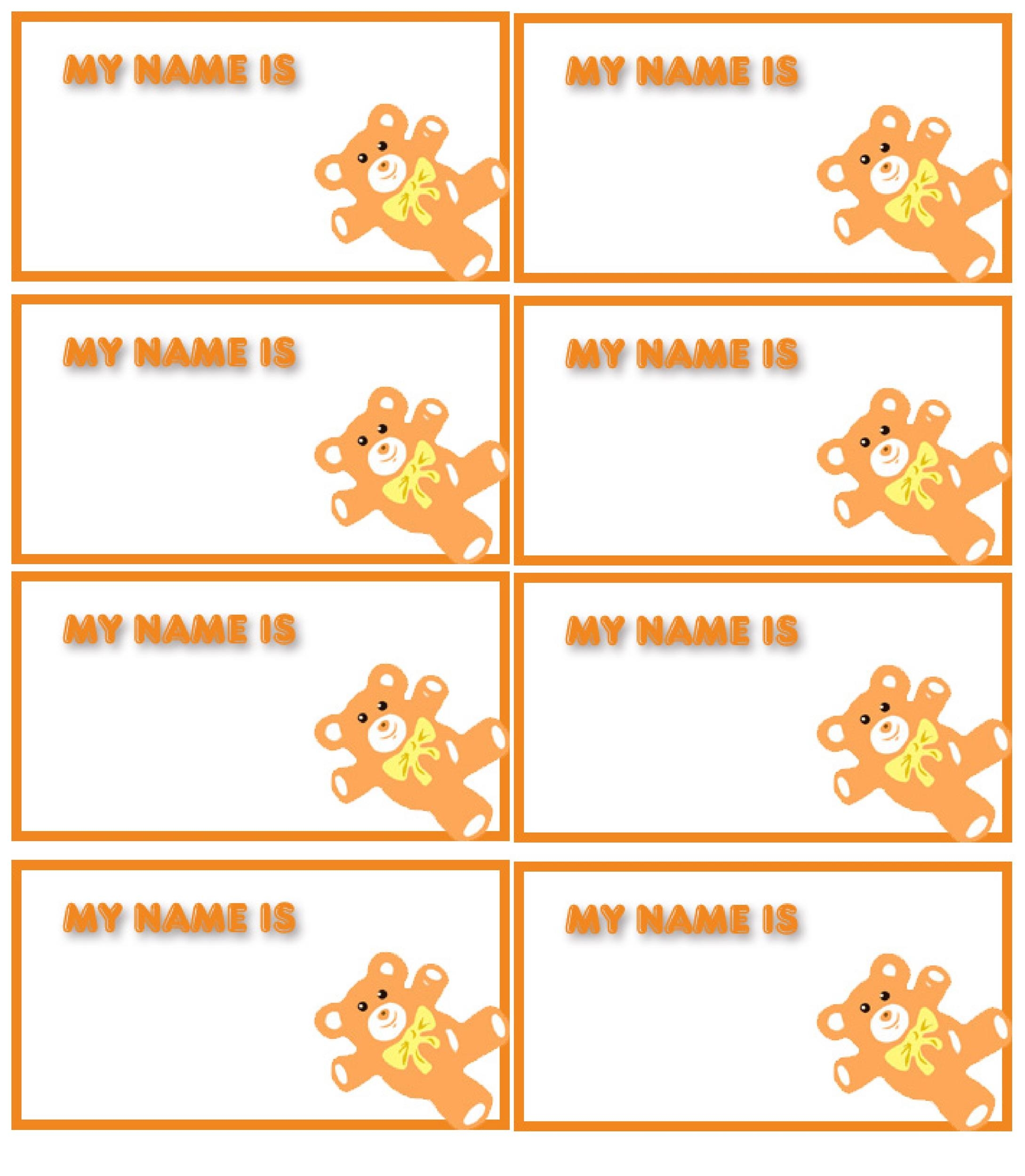 Name Tag Template Free Printable Word