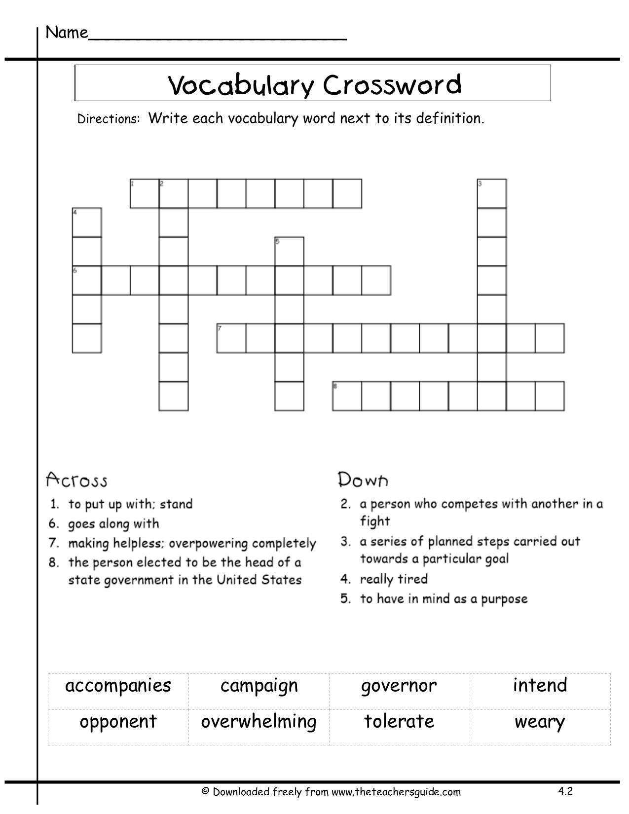 4th Grade Printable Crossword Puzzles Printable Crossword Puzzles 4th 