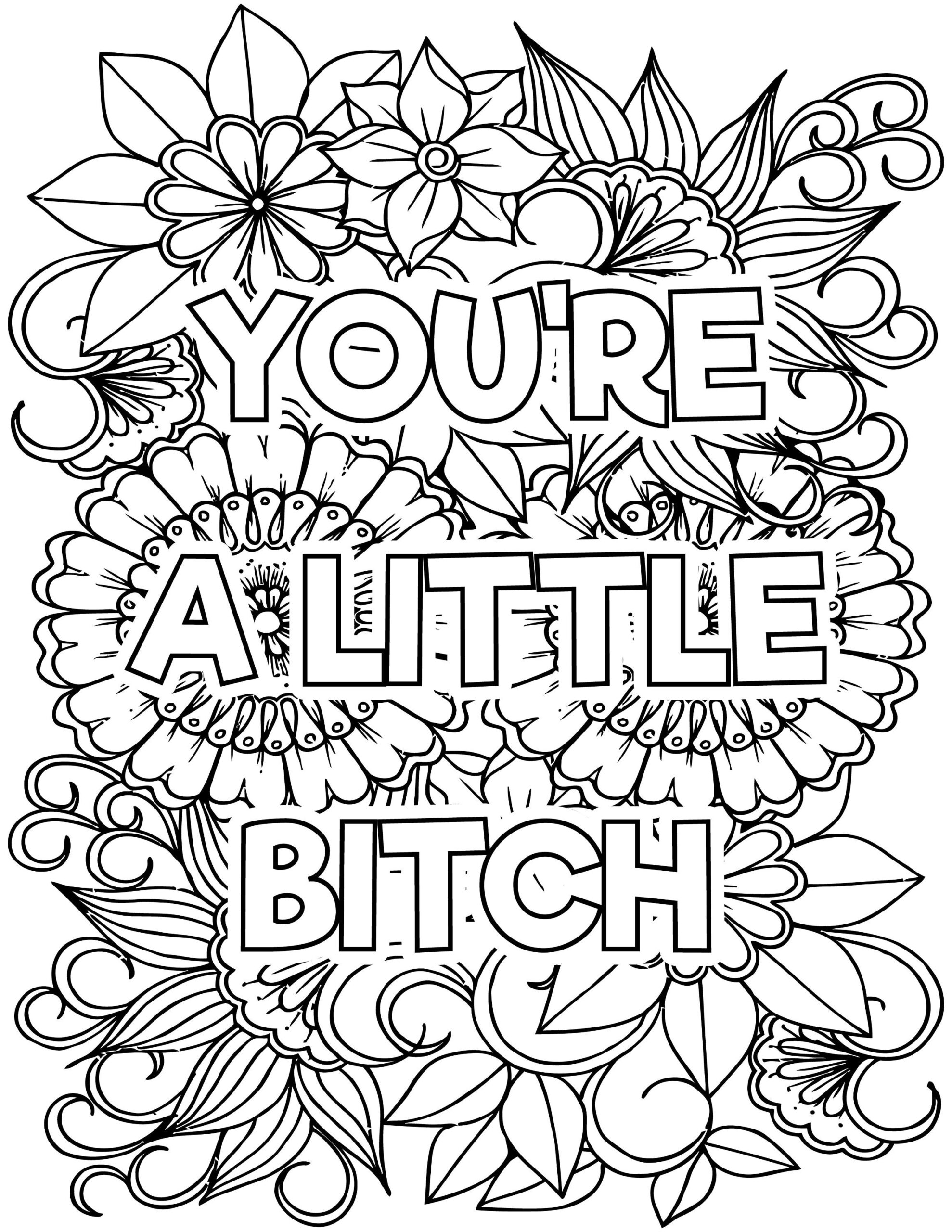 5 Adult SWEAR WORDS Coloring Book Pages Etsy