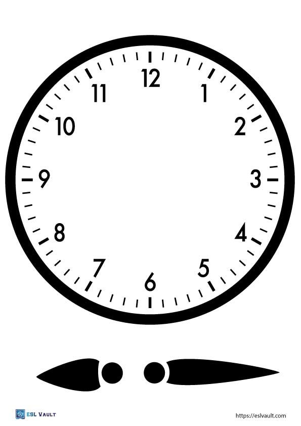 5 Free Printable Clock Faces PDF ESL Vault