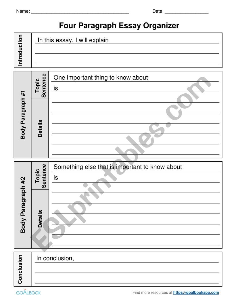 5 Paragraph Essay Outline Exle Pdf Infoupdate