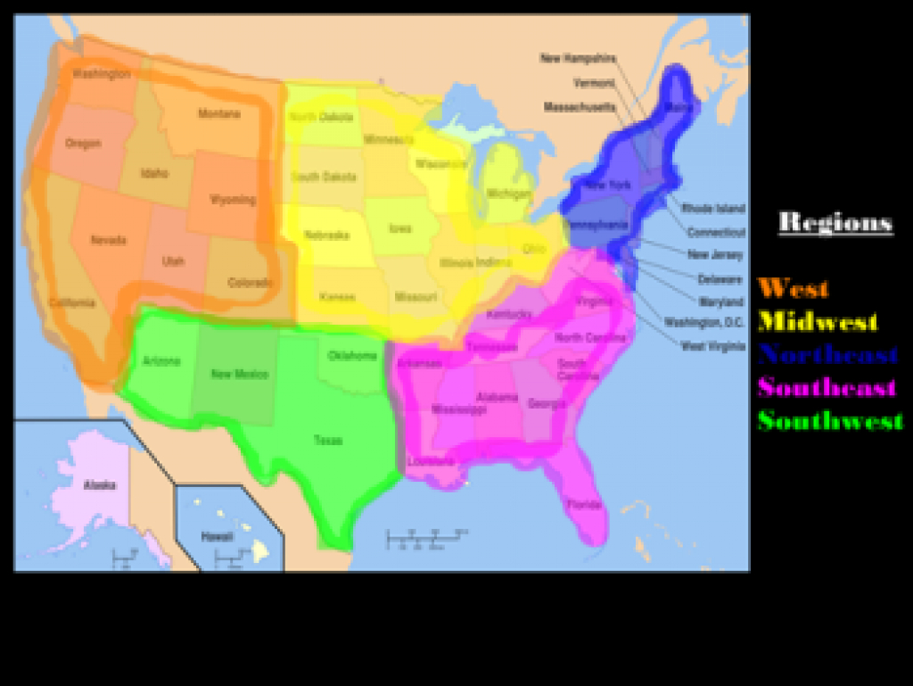 5 Regions Of The United States Printable Map Ruby Printable Map