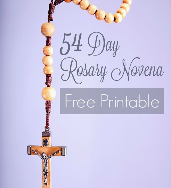 54 Day Rosary Novena Free Printable Catholic Baptism Catholic