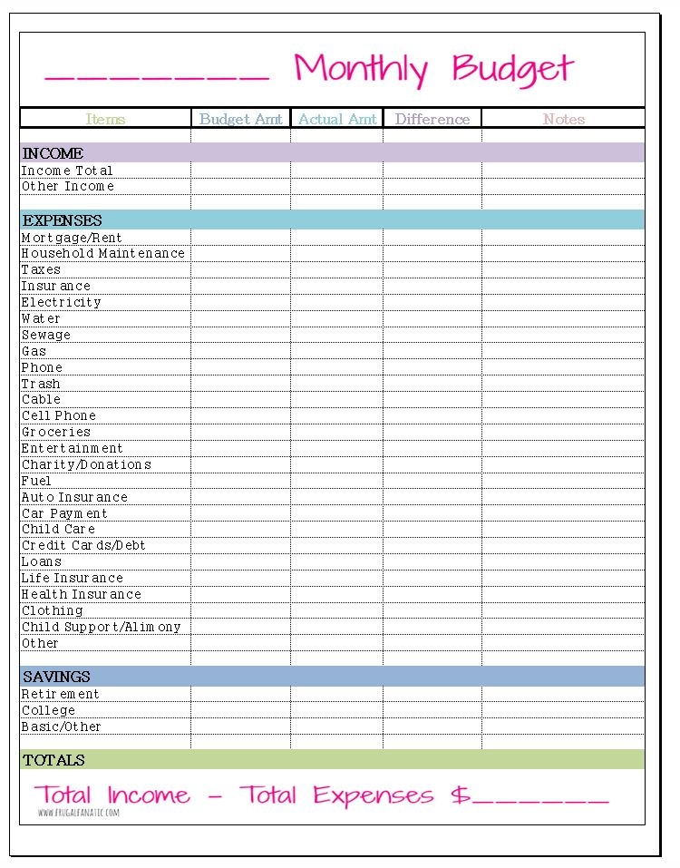 6 Best Images Of Free Printable Budget For Bills Printable Monthly 
