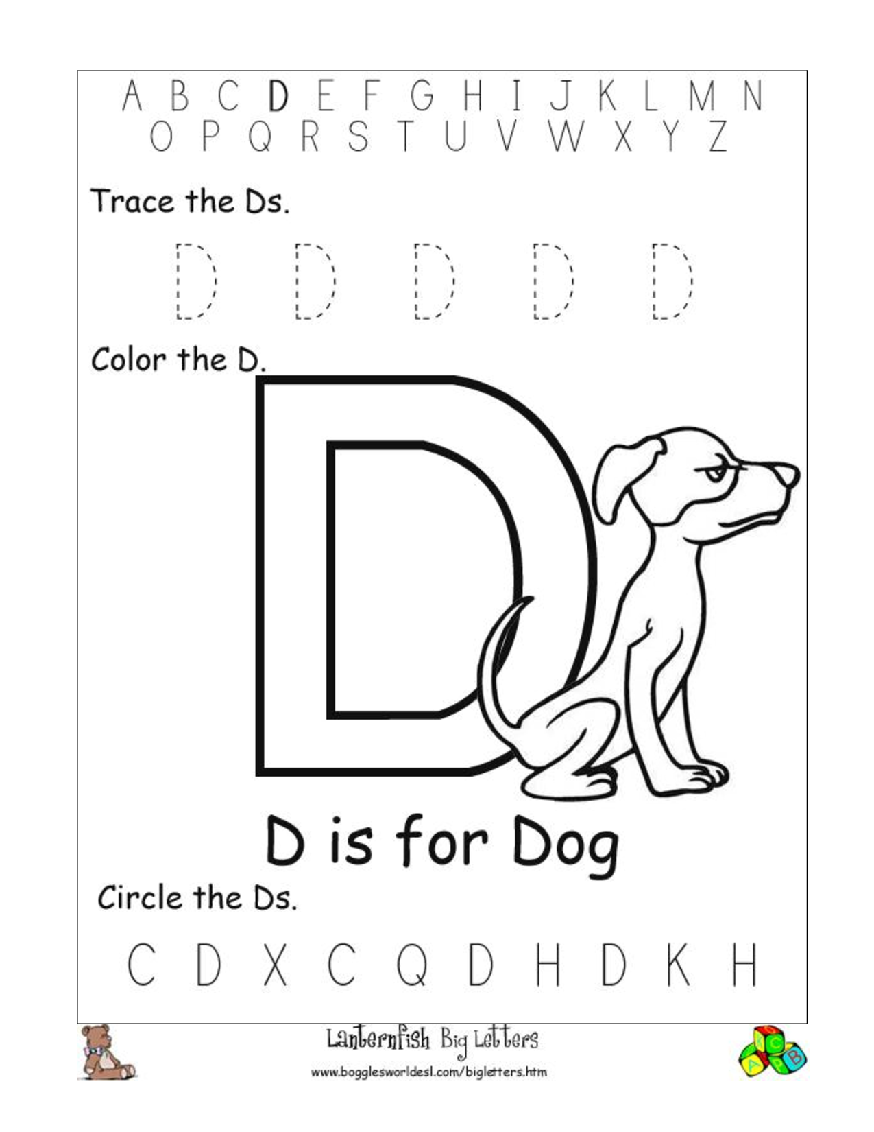 6 Best Images Of Free Printable Letter D Worksheets Alphabet Letter D 