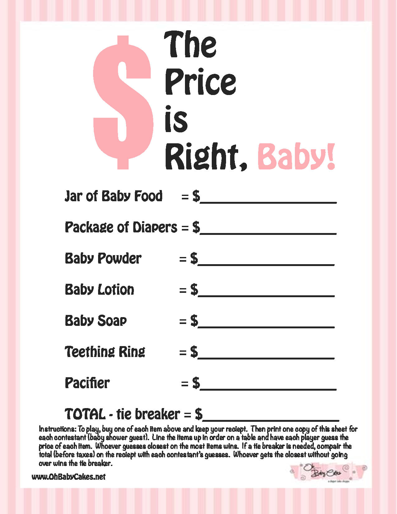 6 Best Images Of Price Is Right Free Printable Template Price Is 