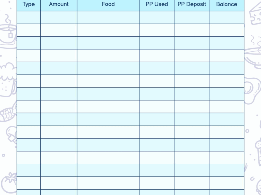 6 Best Images Of Weight Watchers Point Tracker Sheet Printable Weight
