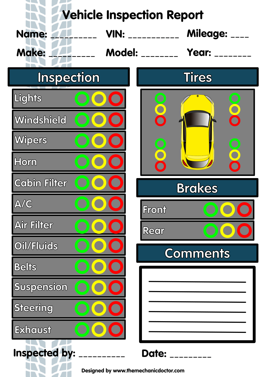 6 Free Vehicle Inspection Forms Modern Looking Checklists For Today 39 s 