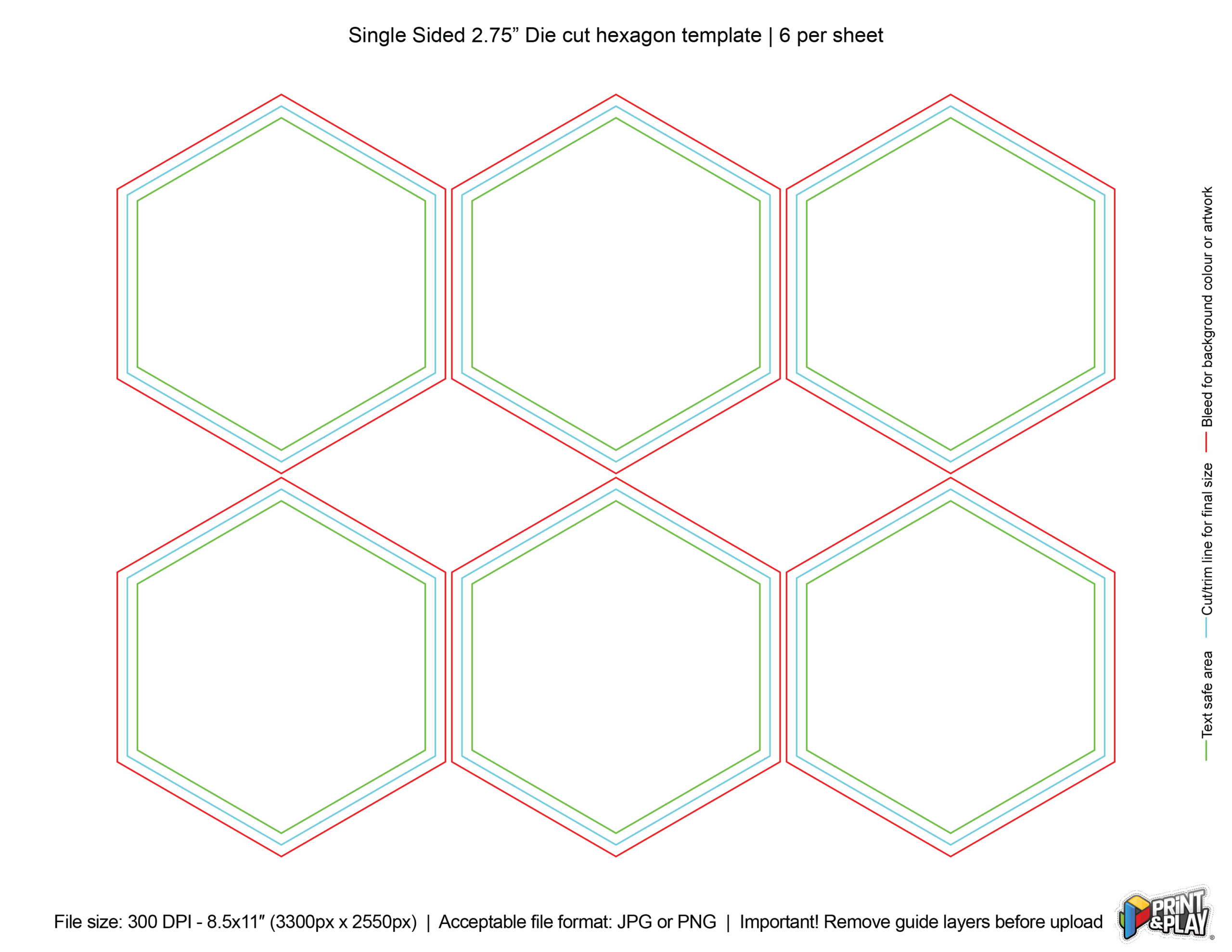 6 Inch Hexagon Template