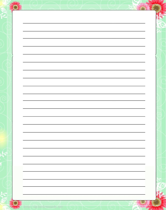 7 Best Images Of Free Printable Lined Writing Paper With Border Free 