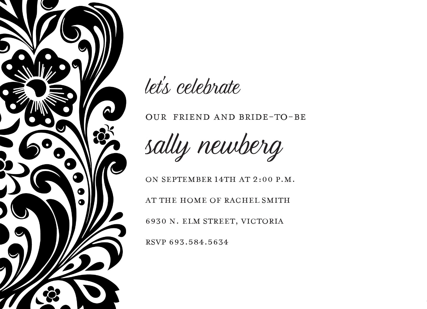 8 Best Images Of Black And White Birthday Invitation Templates 