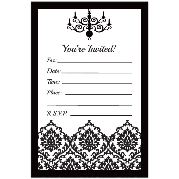 8 Best Images Of Black And White Birthday Invitation Templates 