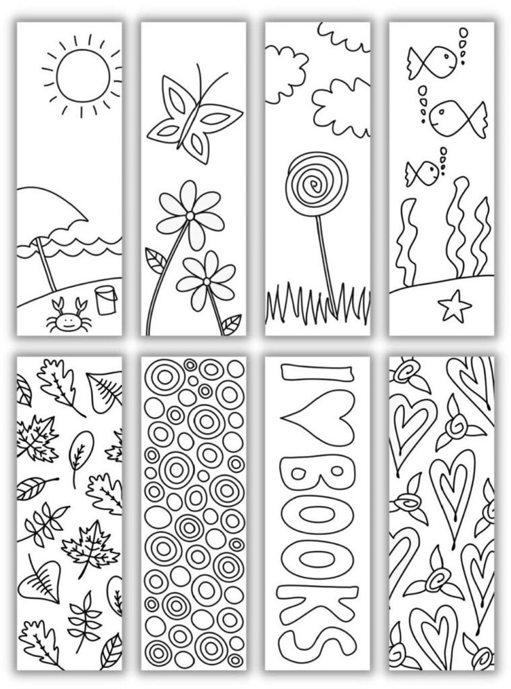 8 Cute FREE Printable Bookmarks To Color for Kids Adults Free 
