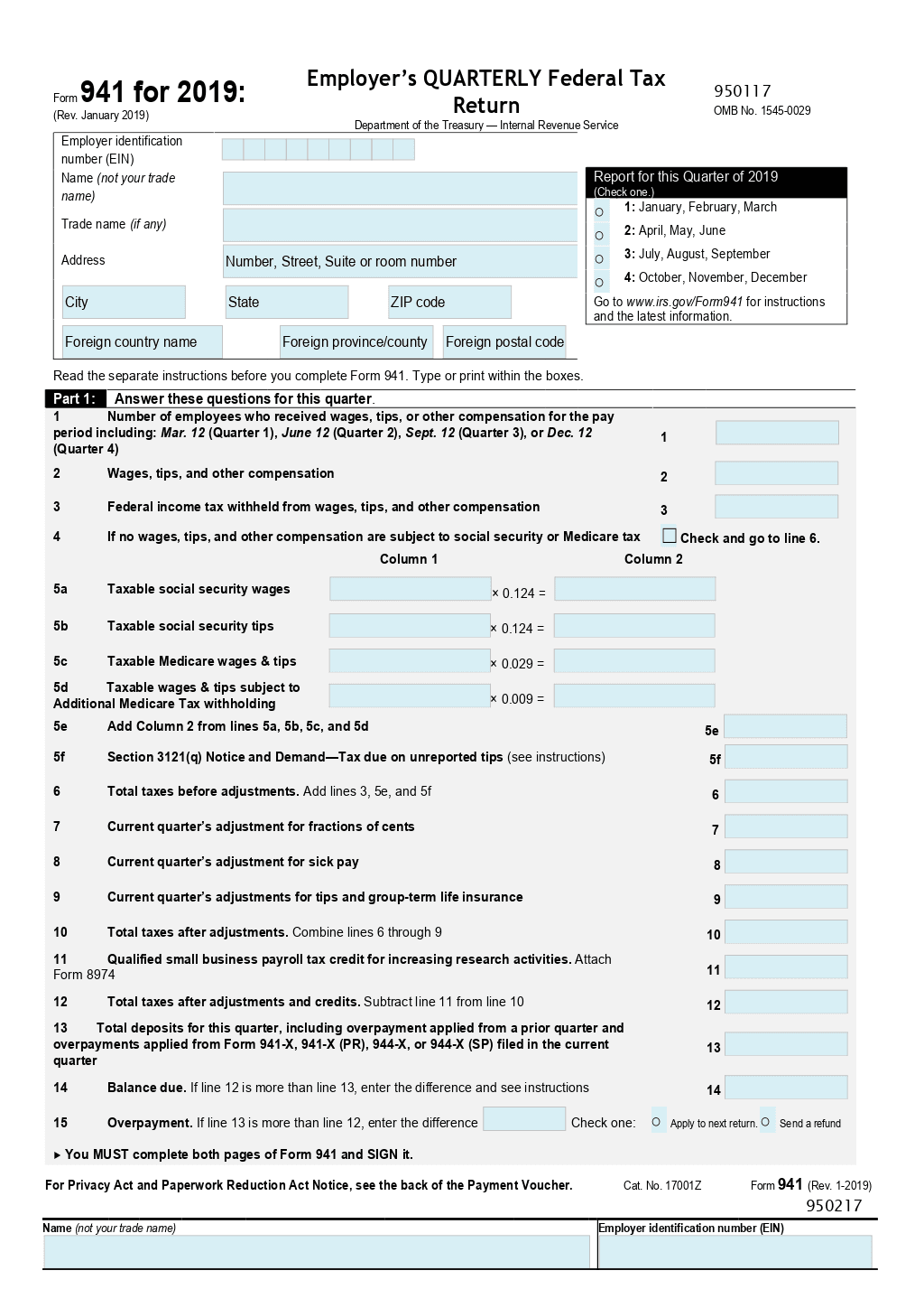 941 Forms 2025 Lea B Toft
