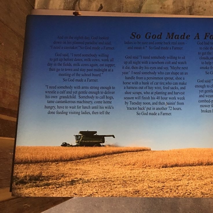 So God Made A Farmer Printable Poem