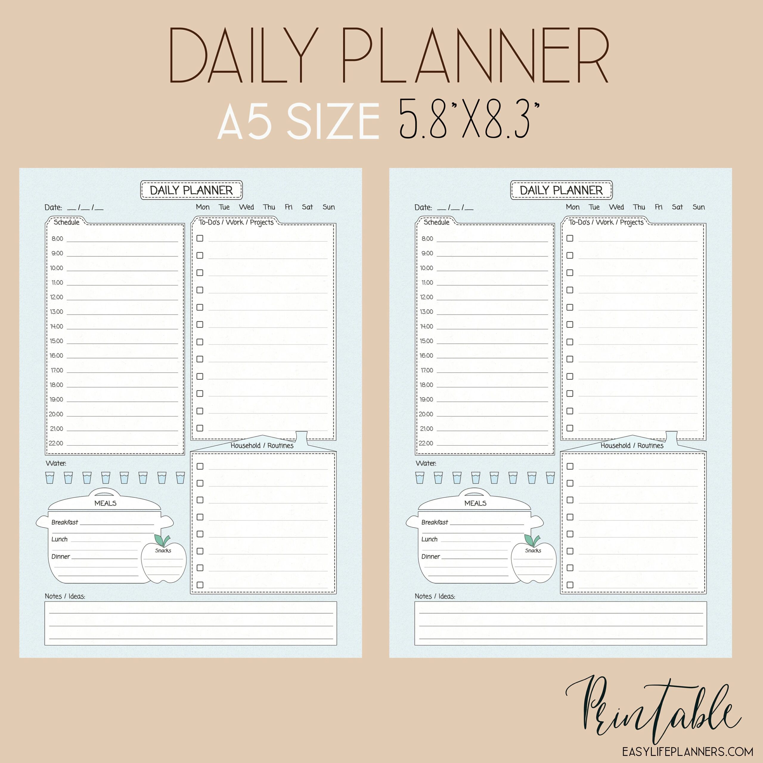 A5 Planner Printables Free Printable Calendars AT A GLANCE