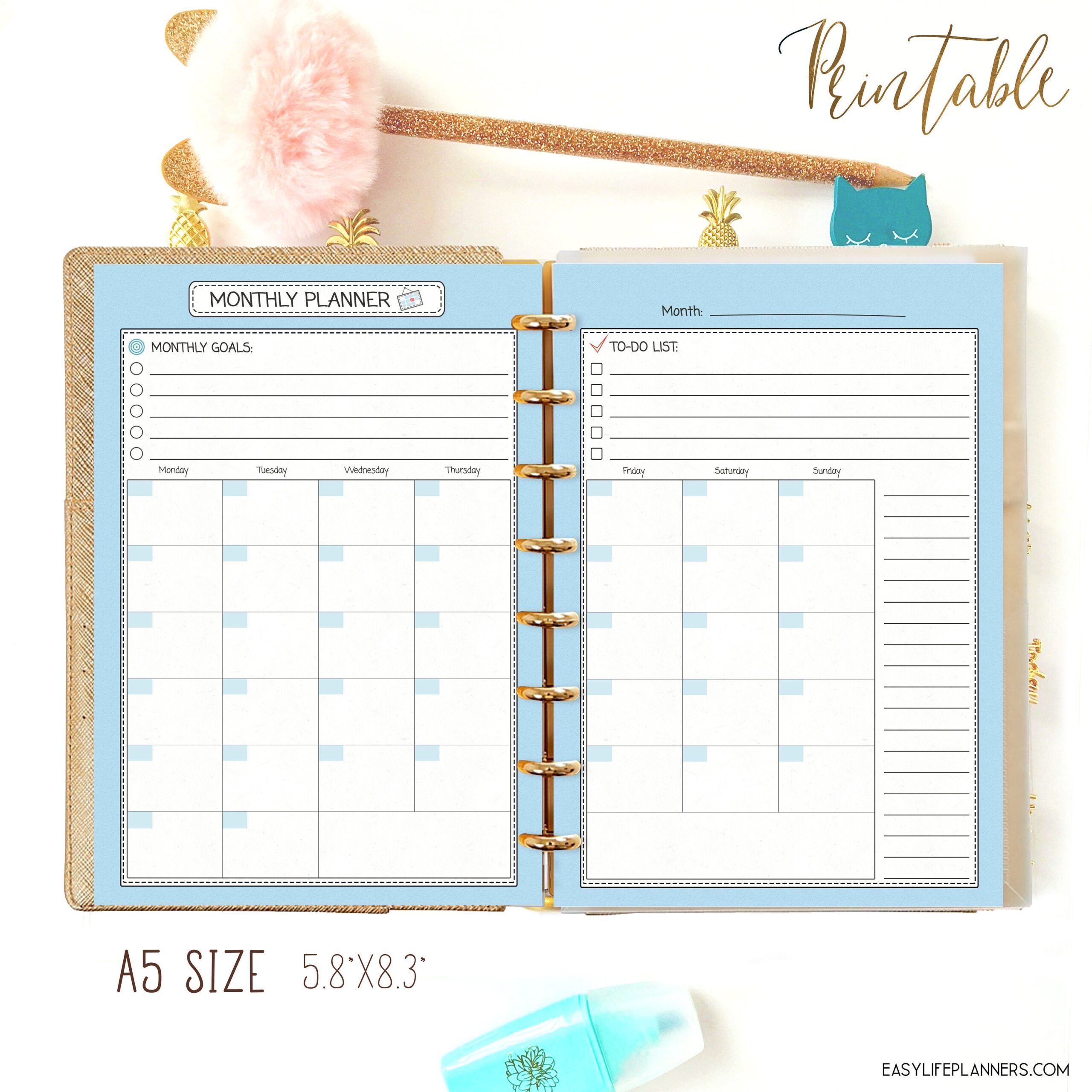 Printable A5 Student Planner Pages