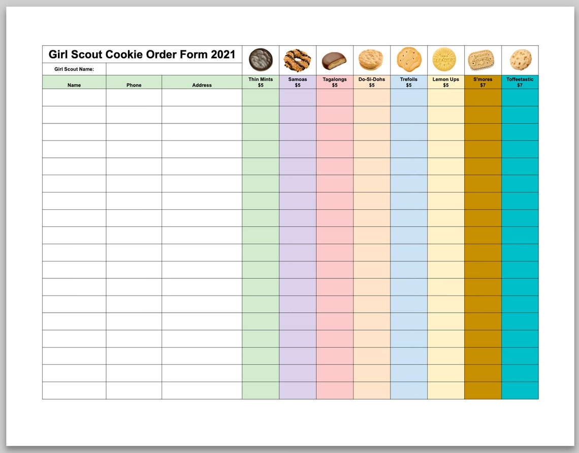 Abc Bakers Girl Scout Cookies 2025 Order Form John R Hunter