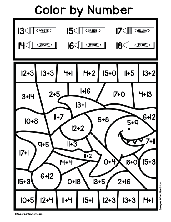 Color And Add Math Printable Summer