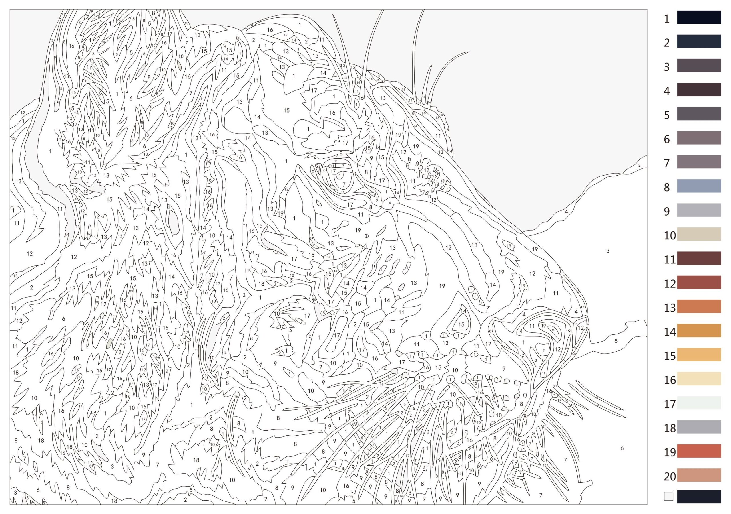 Adult Paint By Numbers 20 Free PDF Printables Printablee
