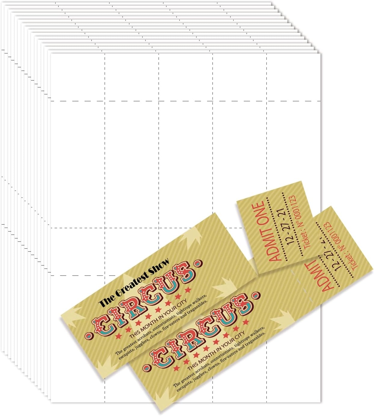 Amazon Avery 16154 Printable Tickets Microperf w stubs 1 3 4 Inch 