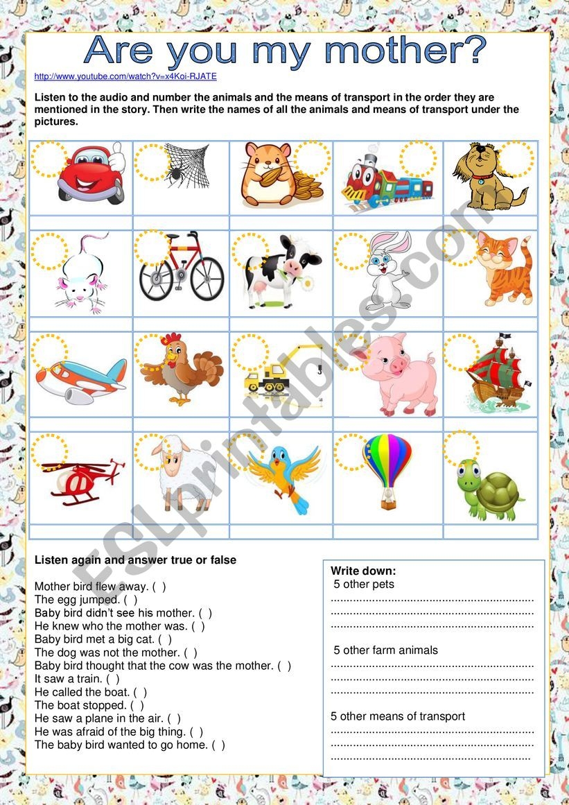 Are You My Mother Printables