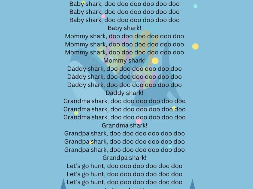 Baby Shark Printable Lyrics Origins And Video