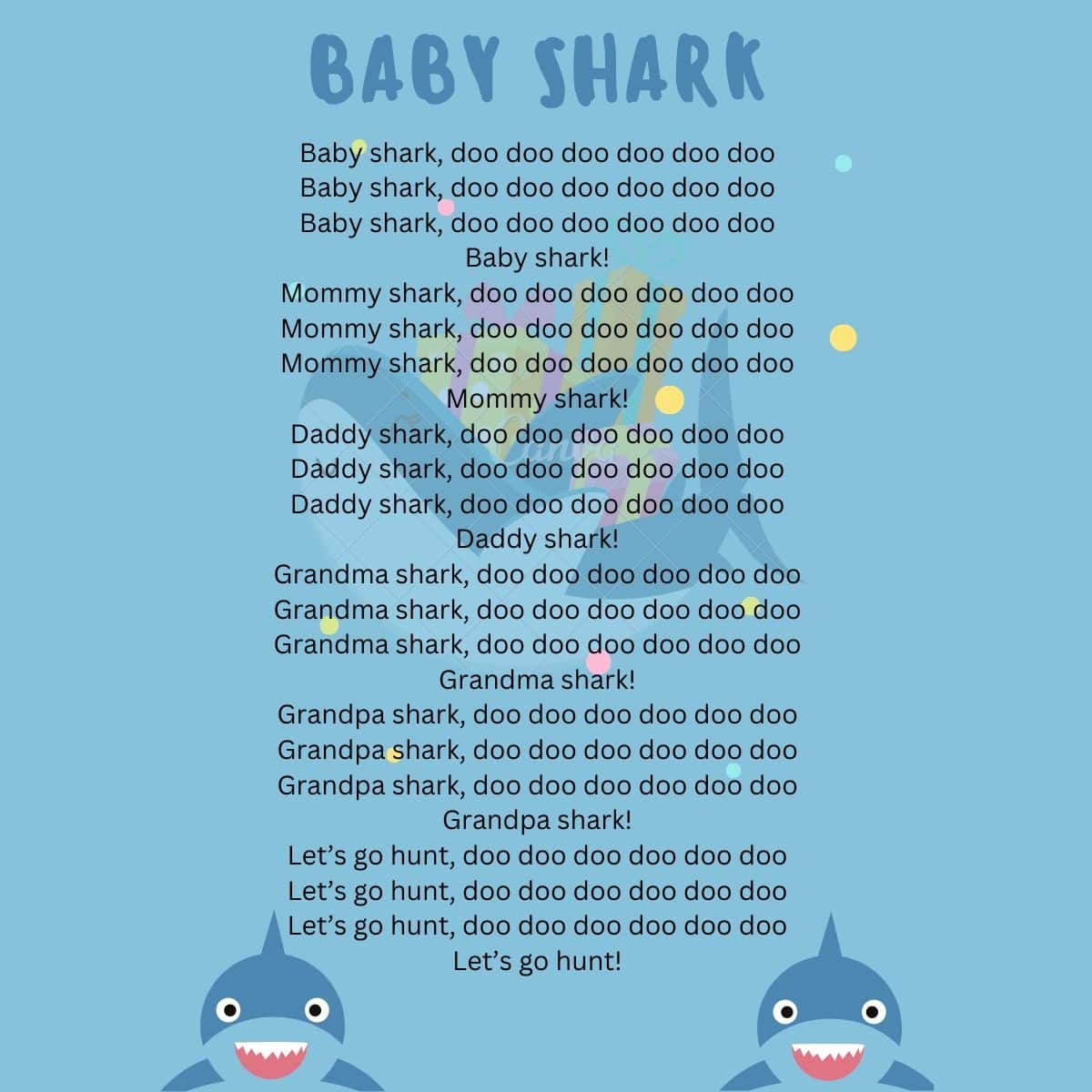 Baby Shark Printable Lyrics Origins And Video