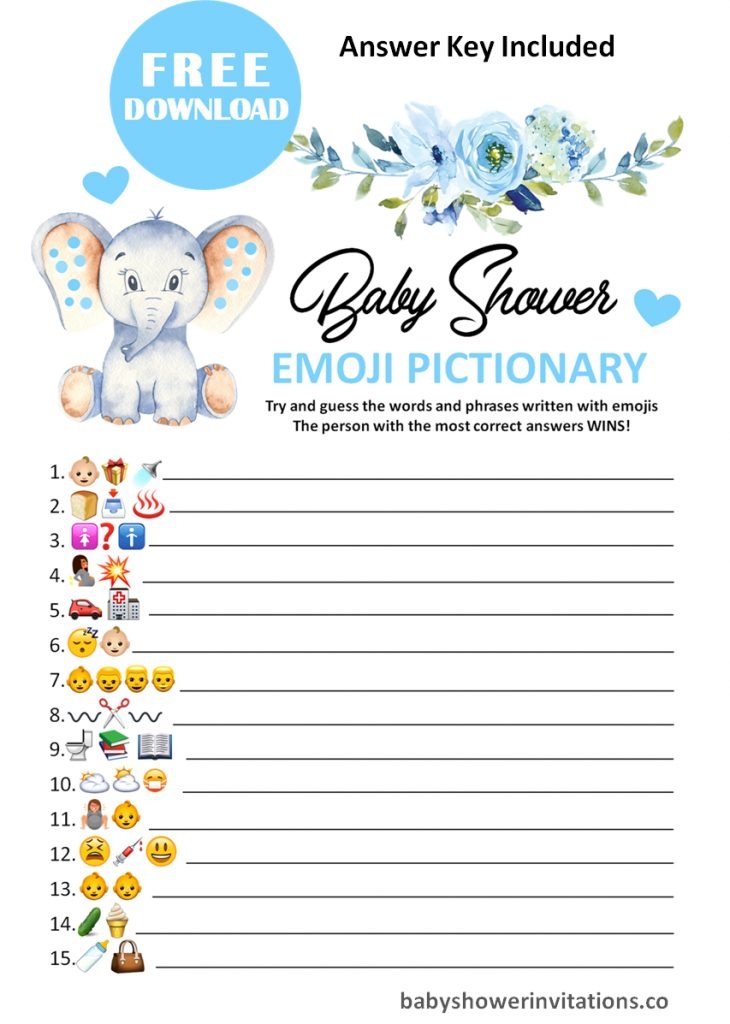 Baby Shower Games Printable Emoji Printable Free Templates